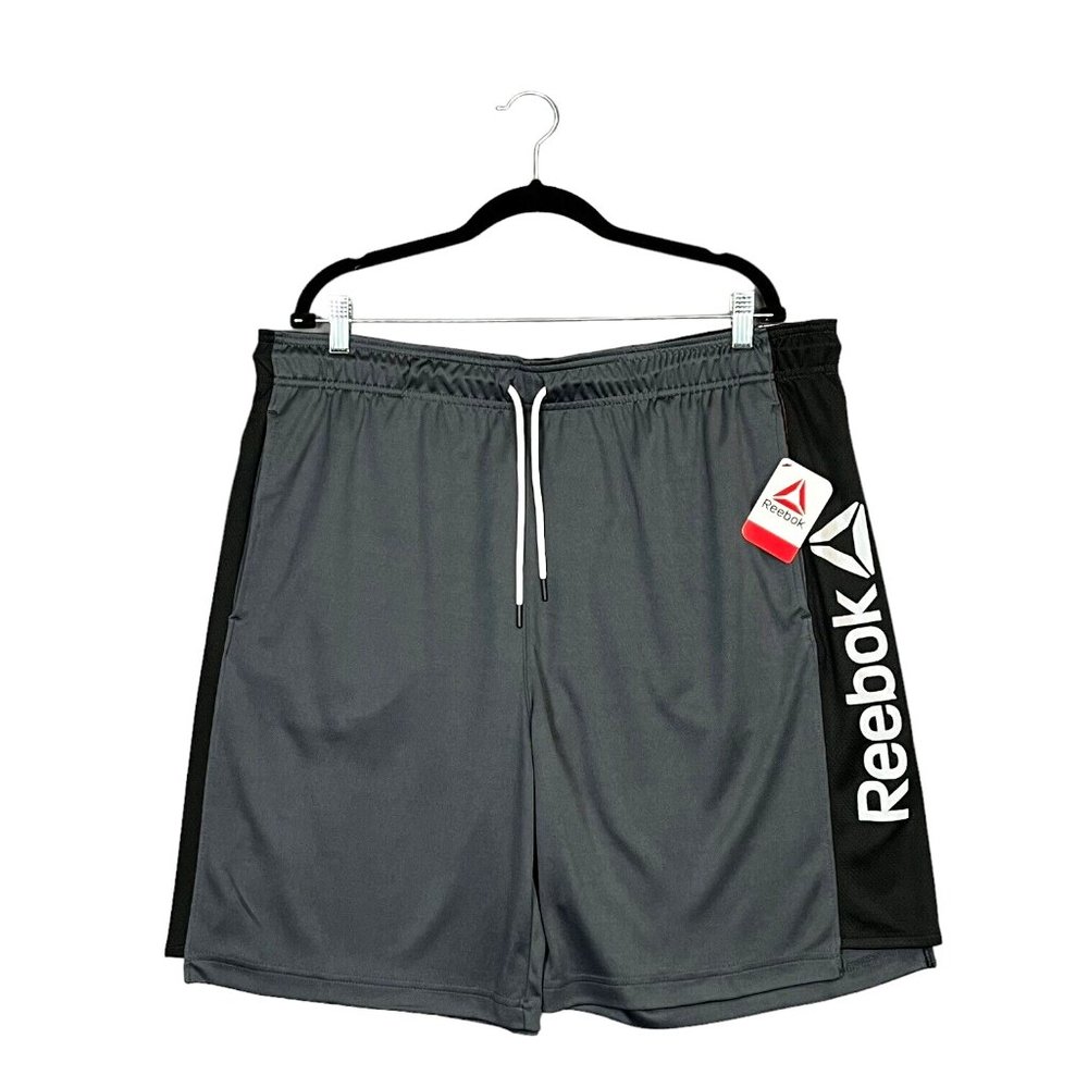 Reebok Mens Active Gym Shorts Size 3XL Black Gray‎ Quick Dry Training Shorts